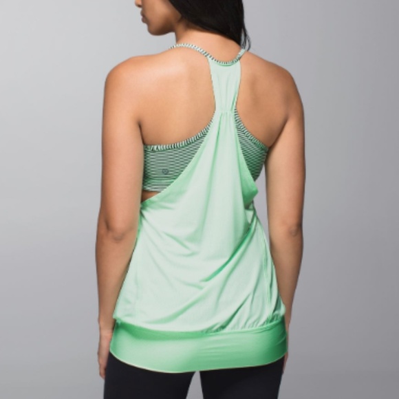 lululemon athletica Tops - Lululemon No Limits Tank Fresh Teal Hyper Stripe